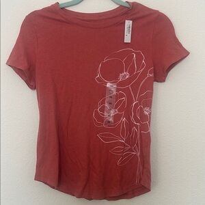 XS Old Navy Women's Mauve Floral Poppy T-Shirt NWT